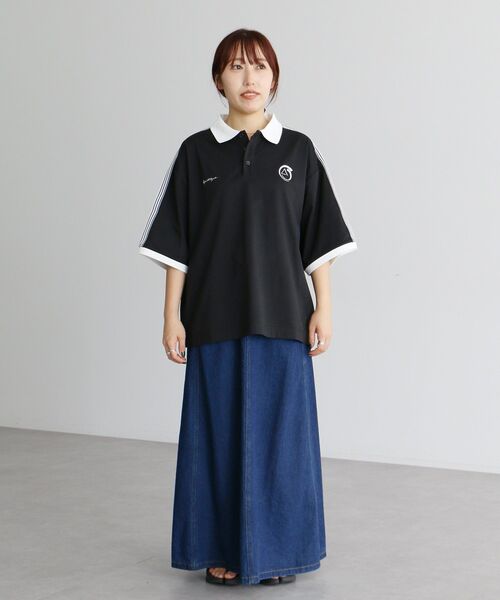 CRAFT STANDARD BOUTIQUE（クラフトスタンダードブティック）の「接触冷感/UVカット/速乾性 襟付ゲームTEE（ポロシャツ・レディース・ラベンダー/ベージュ/チャコールグレー/オフホワイト/ブラック/ブルーグレー・S/M/L）」の13枚目の写真