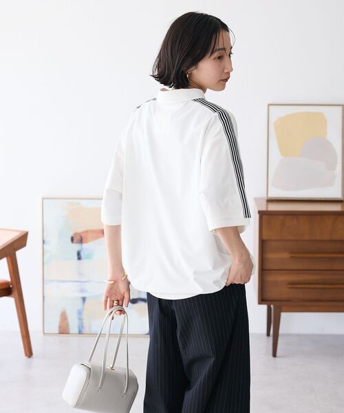 CRAFT STANDARD BOUTIQUE（クラフトスタンダードブティック）の「接触冷感/UVカット/速乾性 襟付ゲームTEE（ポロシャツ・レディース・ラベンダー/ベージュ/チャコールグレー/オフホワイト/ブラック/ブルーグレー・S/M/L）」の18枚目の写真