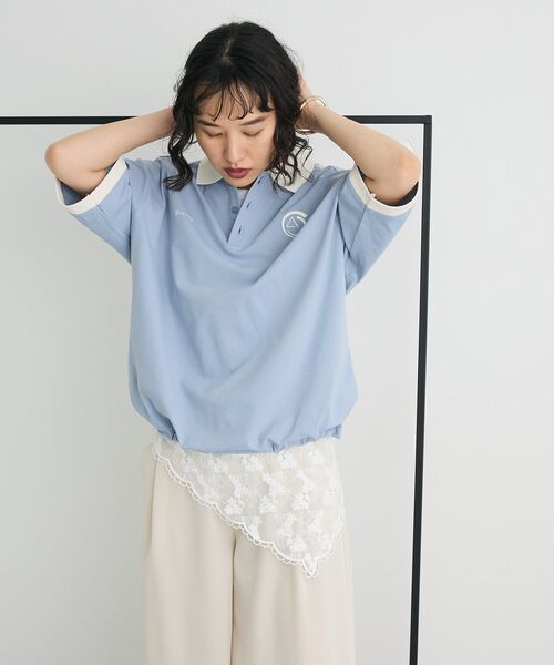 CRAFT STANDARD BOUTIQUE（クラフトスタンダードブティック）の「接触冷感/UVカット/速乾性 襟付ゲームTEE（ポロシャツ・レディース・ラベンダー/ベージュ/チャコールグレー/オフホワイト/ブラック/ブルーグレー・S/M/L）」の22枚目の写真