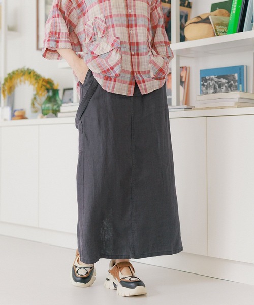 niko and...(ニコアンド)の「FINEリネンツイルスカート(スカート・レディース・ブラック/ブラウン/インディゴブルー・LARGE/MEDIUM)」の5枚目の写真
