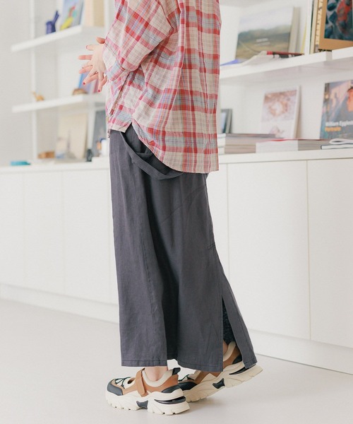 niko and...(ニコアンド)の「FINEリネンツイルスカート(スカート・レディース・ブラック/ブラウン/インディゴブルー・LARGE/MEDIUM)」の8枚目の写真