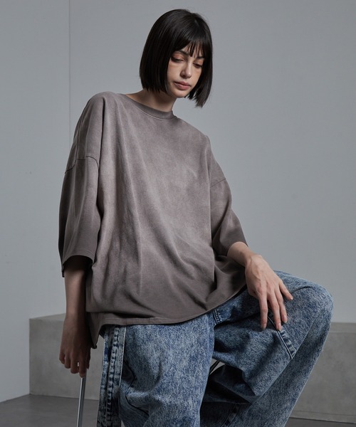 cussil(クシル)の「【cussil/クシル】フェードグラデーションガーメントダイ半袖Tシャツ(Tシャツ/カットソー・メンズ・ブラック系/ブルー系/ブラウン系・S/M/L)」の10枚目の写真