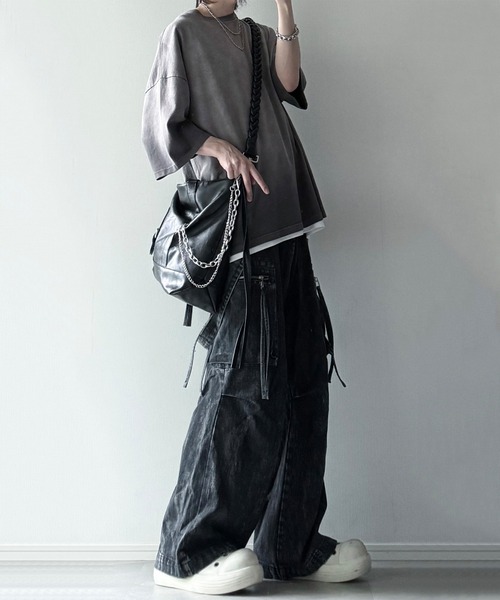 cussil（クシル）の「【cussil/クシル】フェードグラデーションガーメントダイ半袖Tシャツ（Tシャツ/カットソー・メンズ・ブラック系/ブルー系/ブラウン系/ワイン系/グレー系・S/M/L/XS）」の16枚目の写真