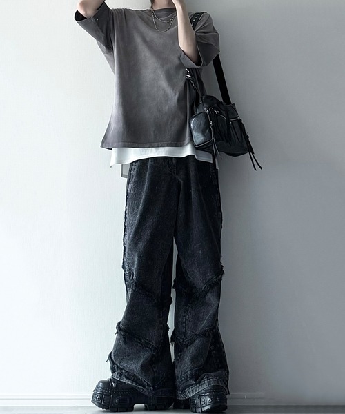 cussil（クシル）の「【cussil/クシル】フェードグラデーションガーメントダイ半袖Tシャツ（Tシャツ/カットソー・メンズ・ブラック系/ブルー系/ブラウン系/ワイン系/グレー系・S/M/L/XS）」の18枚目の写真