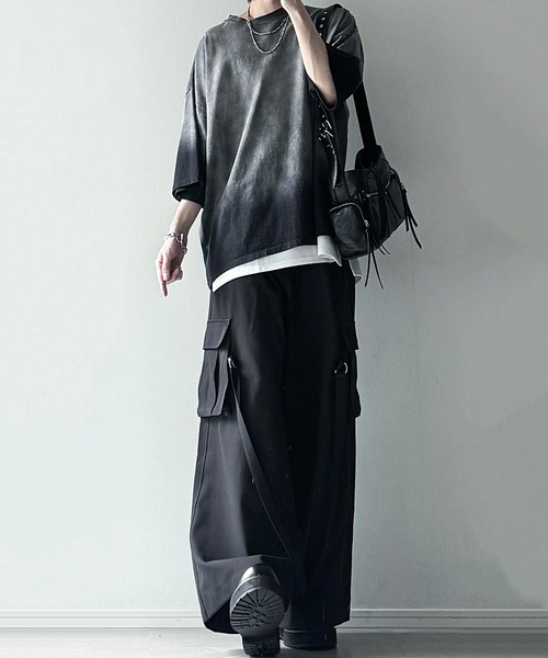 cussil（クシル）の「【cussil/クシル】フェードグラデーションガーメントダイ半袖Tシャツ（Tシャツ/カットソー・メンズ・ブラック系/ブルー系/ブラウン系/ワイン系/グレー系・S/M/L/XS）」の22枚目の写真