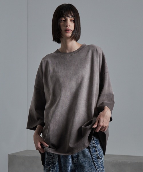 cussil(クシル)の「【cussil/クシル】フェードグラデーションガーメントダイ半袖Tシャツ(Tシャツ/カットソー・メンズ・ブラック系/ブルー系/ブラウン系・S/M/L)」の4枚目の写真