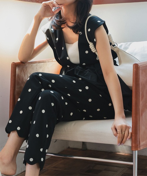 KOBE LETTUCE(コウベレタス)の「スカラップヘムカットジョーゼットパンツ(その他パンツ・レディース・ブラック/ブラック系その他・L/M)」の5枚目の写真