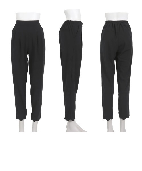 KOBE LETTUCE(コウベレタス)の「スカラップヘムカットジョーゼットパンツ(その他パンツ・レディース・ブラック/ブラック系その他・L/M)」の3枚目の写真