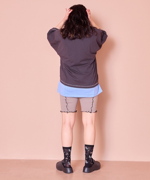 MARKEY'S（マーキーズ）の「無地メローバイカーパンツ/おとな（その他パンツ・レディース・グリーン/ライトグリーン/オレンジ/グレー/オフホワイト/ブラック・160cm）」の10枚目の写真