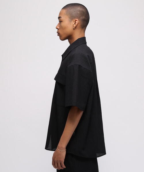 AVIREX 限定 アヴィレックス ３D DOT SHIRT 半袖シャツ ブラック 直営店限定》3D DOT SHIRT / 半袖シャツ / AVIREX