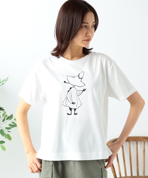 GALLORIA(ギャローリア)の「ムーミン プリントTシャツ(Tシャツ/カットソー・レディース・ホワイト系その他/ネイビー/オフホワイト/チャコールグレー・S/M/L/LL)」の1枚目の写真