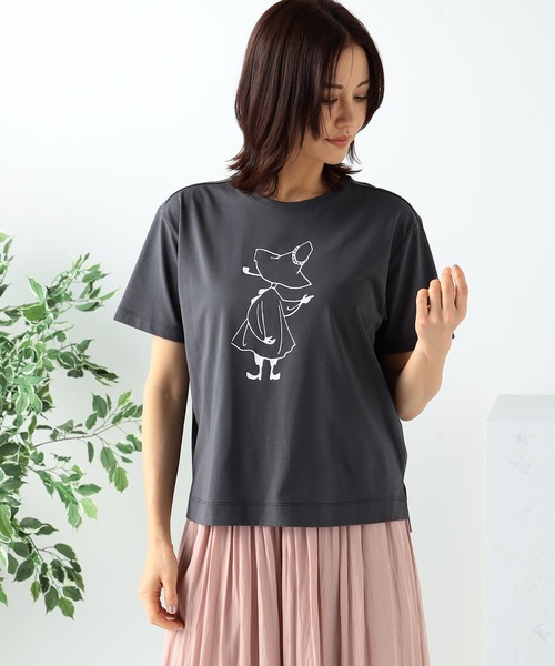 GALLORIA(ギャローリア)の「ムーミン プリントTシャツ(Tシャツ/カットソー・レディース・ホワイト系その他/ネイビー/オフホワイト/チャコールグレー・S/M/L/LL)」の3枚目の写真