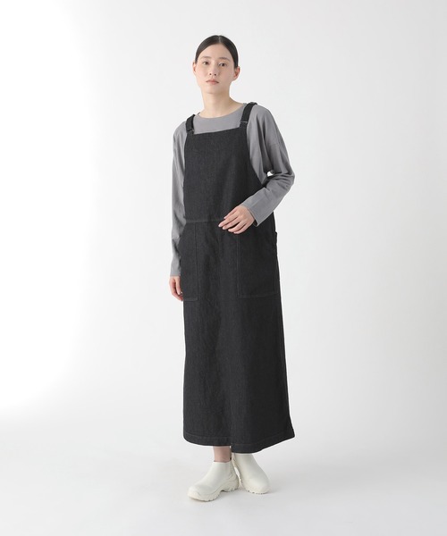 Plantation（プランテーション）の「BIZEN KIRAデニム / ワンピース/ (O)（つなぎ/オールインワン・レディース・オフホワイト/ネイビー・M size）」の2枚目の写真