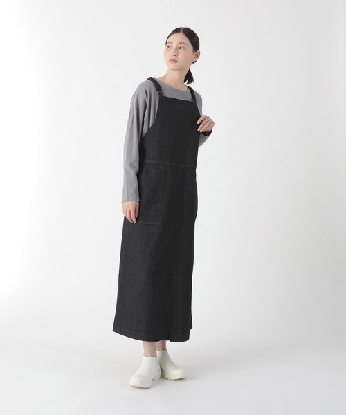 Plantation（プランテーション）の「BIZEN KIRAデニム / ワンピース/ (O)（つなぎ/オールインワン・レディース・オフホワイト/ネイビー・M size）」の3枚目の写真