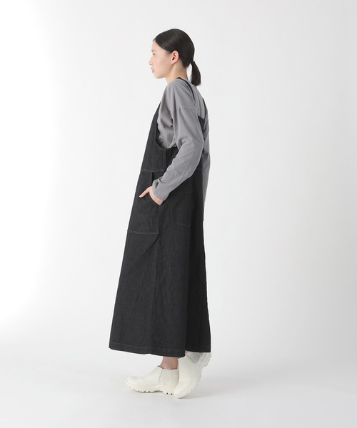 Plantation（プランテーション）の「BIZEN KIRAデニム / ワンピース/ (O)（つなぎ/オールインワン・レディース・オフホワイト/ネイビー・M size）」の4枚目の写真