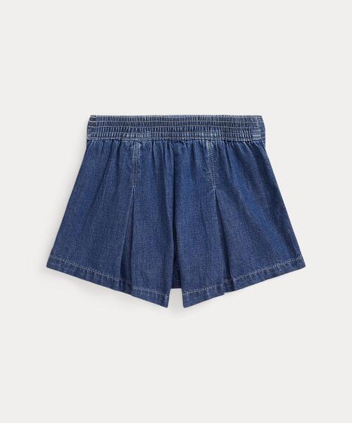 POLO RALPH LAUREN CHILDRENSWEAR（ポロ ラルフ ローレン チルドレンズウェア）の「プリーテッド インディゴ デニム ショートパンツ（デニムパンツ・キッズ・ブルー・3/4/6）」の4枚目の写真