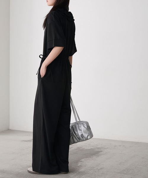 forksy.（フォルクシー）の「【forksy.】ラッフル衿 ウエストドローコード オールインワン（つなぎ/オールインワン・レディース・ブラック/ブラウン・FREE）」の11枚目の写真