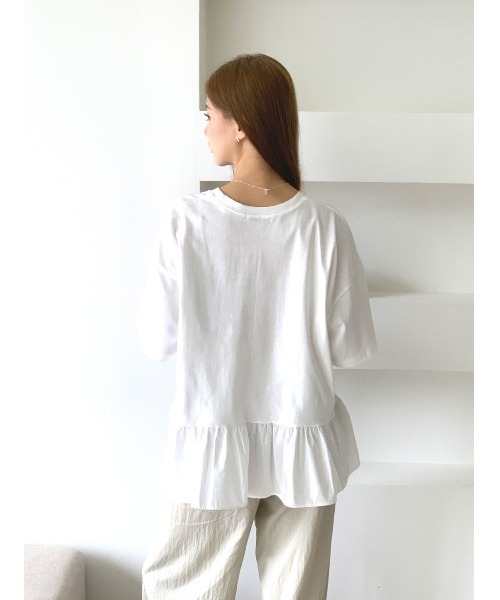 MINS MINIS(ミンスミニス)の「ペプラムドッキングフリルトップス(Tシャツ/カットソー・レディース・アイボリー/ブラック/クリーム・FREE)」の21枚目の写真