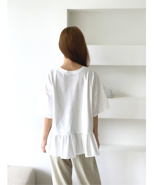 MINS MINIS(ミンスミニス)の「ペプラムドッキングフリルトップス(Tシャツ/カットソー・レディース・アイボリー/ブラック/クリーム・FREE)」の20枚目の写真