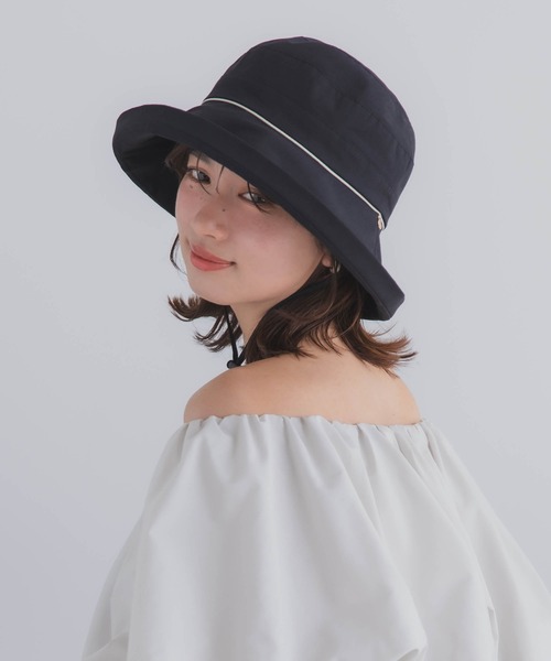 polcadot（ポルカドット）の「【かぶれる日傘】エッジアップクロッシェ(ストラップ付き)（ハット・レディース・ブラック/ベージュ・FREE）」の15枚目の写真