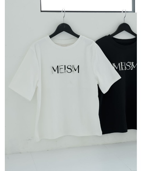 MEISM（ミズム）の「[MEISM by Re:EDIT][UVカット][接触冷感][吸水][速乾]スムース刺繍ロゴエンブロイダリーパールTシャツ（Tシャツ/カットソー・レディース・ブラック/ホワイト・MEDIUM/LARGE）」の21枚目の写真