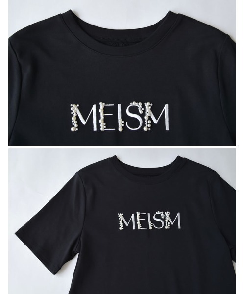 MEISM（ミズム）の「[MEISM by Re:EDIT][UVカット][接触冷感][吸水][速乾]スムース刺繍ロゴエンブロイダリーパールTシャツ（Tシャツ/カットソー・レディース・ブラック/ホワイト・MEDIUM/LARGE）」の20枚目の写真