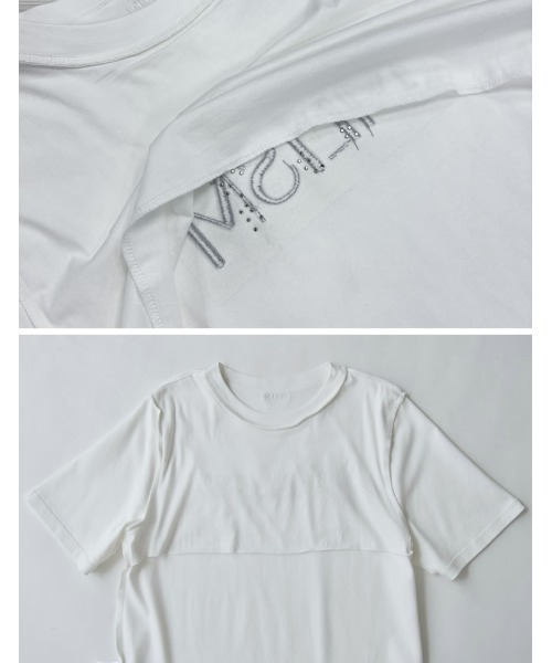 MEISM（ミズム）の「[MEISM by Re:EDIT][UVカット][接触冷感][吸水][速乾]スムース刺繍ロゴエンブロイダリーパールTシャツ（Tシャツ/カットソー・レディース・ブラック/ホワイト・MEDIUM/LARGE）」の17枚目の写真