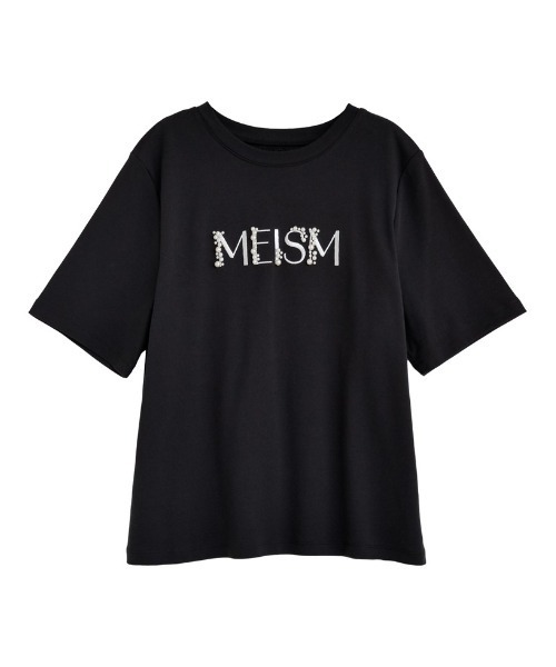 MEISM（ミズム）の「[MEISM by Re:EDIT][UVカット][接触冷感][吸水][速乾]スムース刺繍ロゴエンブロイダリーパールTシャツ（Tシャツ/カットソー・レディース・ブラック/ホワイト・MEDIUM/LARGE）」の15枚目の写真