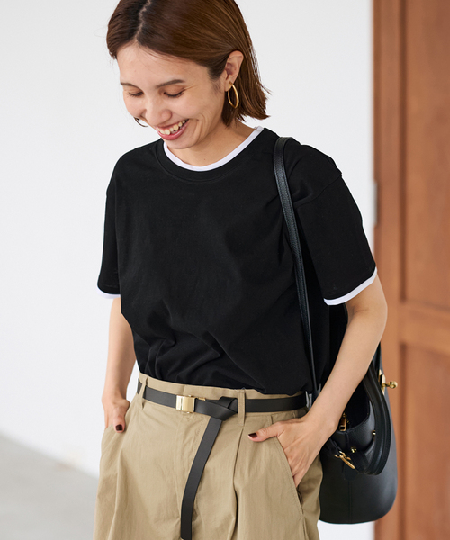 FRAMeWORK（フレームワーク）の「レイヤードライクT-SHIRT（Tシャツ/カットソー・レディース・ブラック/ベージュ/スカイブルー・FREE）」の7枚目の写真