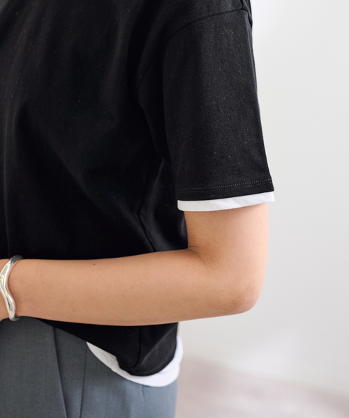 FRAMeWORK（フレームワーク）の「レイヤードライクT-SHIRT（Tシャツ/カットソー・レディース・ブラック/ベージュ/スカイブルー・FREE）」の22枚目の写真