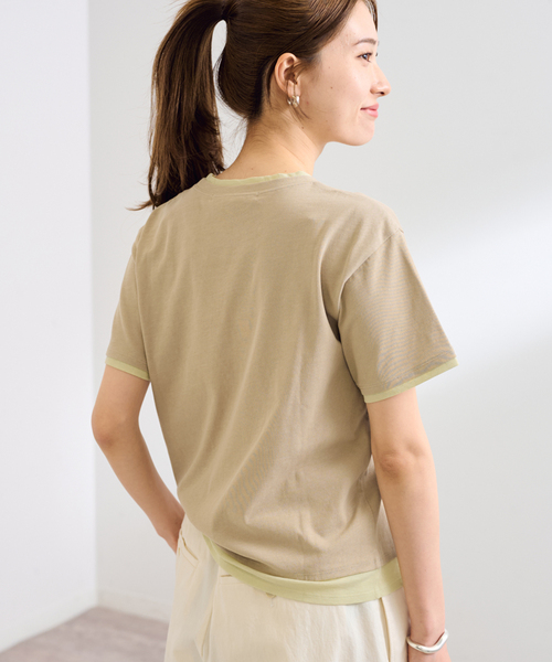 FRAMeWORK（フレームワーク）の「レイヤードライクT-SHIRT（Tシャツ/カットソー・レディース・ブラック/ベージュ/スカイブルー・FREE）」の13枚目の写真