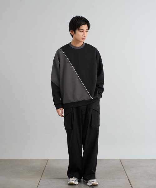 STUDIOUS（ステュディオス）の「【STUDIOUS×CITY TOKYO】切り替えファンクションスウェット（スウェット・メンズ・ブラック・2/1）」の3枚目の写真