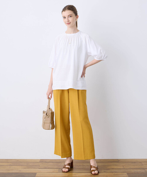 LE SOUK HOLIDAY(ルスークホリデー)の「裾ピンタックプルオーバー【接触冷感】(シャツ/ブラウス・レディース・オフホワイト/ネイビー/ライトグリーン・M/L)」の14枚目の写真
