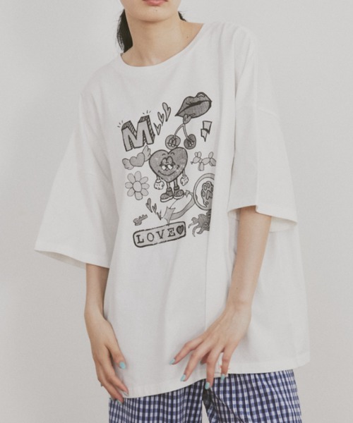 MERLOT（メルロー）の「ヴィンテージライクアソートプリントTシャツ（Tシャツ/カットソー・レディース・その他3/その他4/その他2/その他1・FREE）」の5枚目の写真