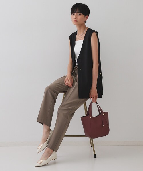 OPAQUE.CLIP(オペークドットクリップ)の「【軽量/2WAY】コインカシメシュリンクミドルトートバッグ(トートバッグ・レディース・ボルドー/ブラック/ブラウン系・00)」の18枚目の写真