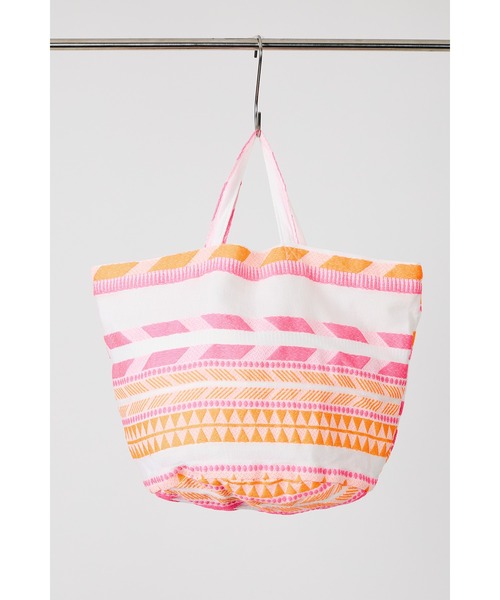 ottilie（オティーリエ）の「【 PEXWEAR / ペックスウェアー 】JQ ROUND BOTTOM TOTE / ジャガードラウンドボトムトート（トートバッグ・レディース・オレンジ/ライトブルー/レッド・FREE）」の6枚目の写真