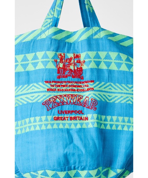 ottilie（オティーリエ）の「【 PEXWEAR / ペックスウェアー 】JQ ROUND BOTTOM TOTE / ジャガードラウンドボトムトート（トートバッグ・レディース・オレンジ/ライトブルー/レッド・FREE）」の7枚目の写真