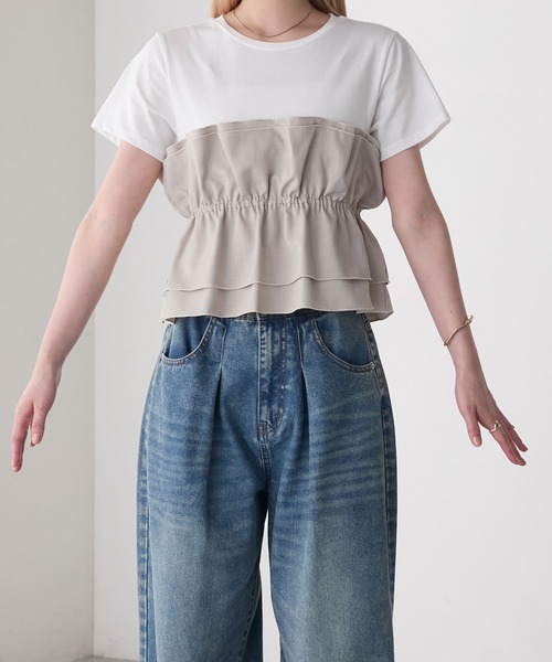 forksy.(フォルクシー)の「【forksy.】ドッキングタックビスチェカットソー(Tシャツ/カットソー・レディース・ブラック/グレー系・FREE)」の19枚目の写真