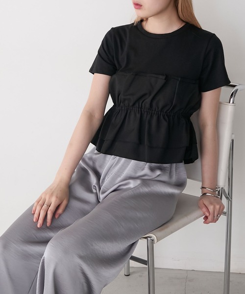 forksy.(フォルクシー)の「【forksy.】ドッキングタックビスチェカットソー(Tシャツ/カットソー・レディース・ブラック/グレー系・FREE)」の11枚目の写真