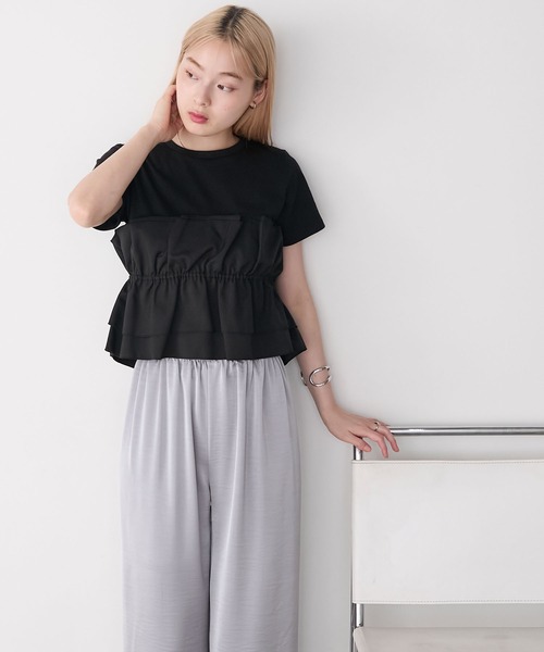 forksy.(フォルクシー)の「【forksy.】ドッキングタックビスチェカットソー(Tシャツ/カットソー・レディース・ブラック/グレー系・FREE)」の12枚目の写真