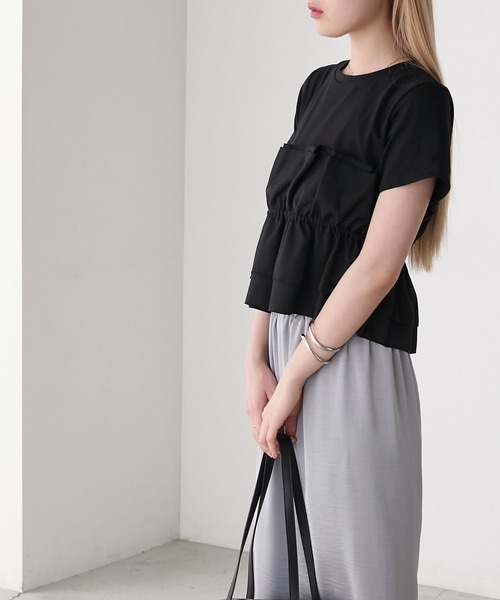 forksy.(フォルクシー)の「【forksy.】ドッキングタックビスチェカットソー(Tシャツ/カットソー・レディース・ブラック/グレー系・FREE)」の14枚目の写真