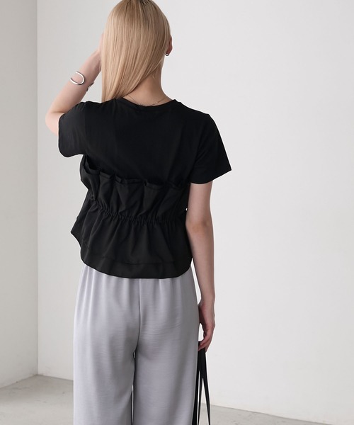 forksy.(フォルクシー)の「【forksy.】ドッキングタックビスチェカットソー(Tシャツ/カットソー・レディース・ブラック/グレー系・FREE)」の15枚目の写真