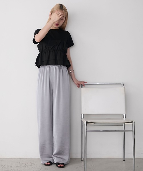 forksy.(フォルクシー)の「【forksy.】ドッキングタックビスチェカットソー(Tシャツ/カットソー・レディース・ブラック/グレー系・FREE)」の18枚目の写真