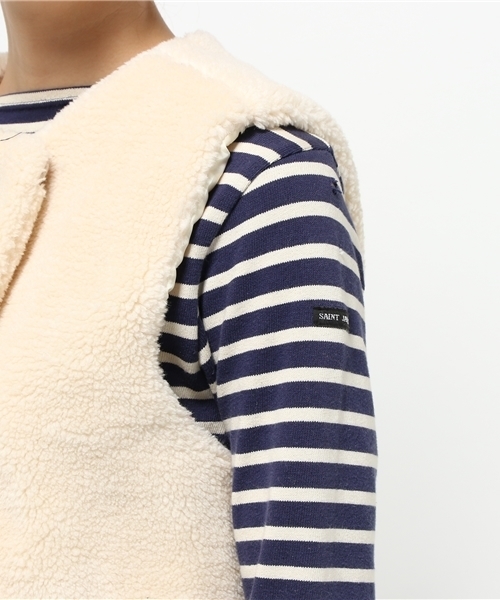 Kastane（カスタネ）の「モコモコボアベスト（その他アウター・レディース・チャコールグレー/アイボリー・FREE）」の7枚目の写真