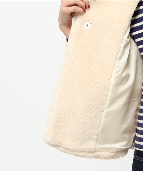 Kastane（カスタネ）の「モコモコボアベスト（その他アウター・レディース・チャコールグレー/アイボリー・FREE）」の11枚目の写真