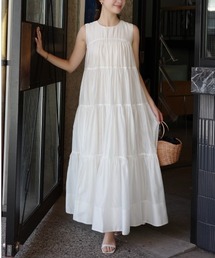 anuans | テンセルリッチオーガンティアードワンピース(ワンピース)