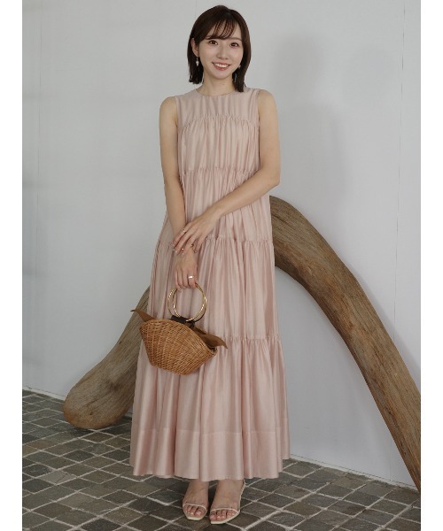 セール】テンセルリッチオーガンティアードワンピース（ワンピース