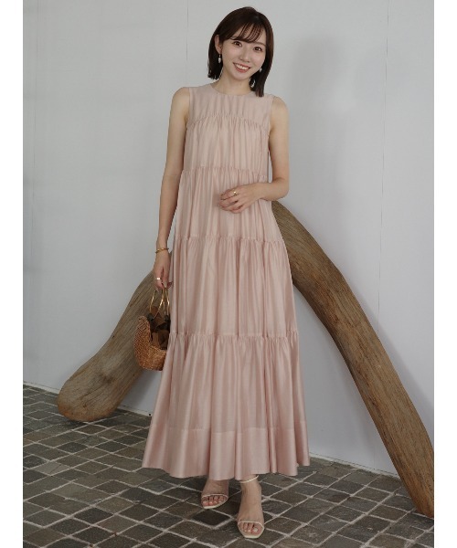 テンセルリッチオーガンティアードワンピース（ワンピース