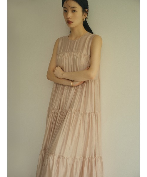 anuans（アニュアンス）の「テンセルリッチオーガンティアードワンピース（ワンピース・レディース・ピンクベージュ/ブラック/ブルー系その他/ホワイト・M/S）」の22枚目の写真