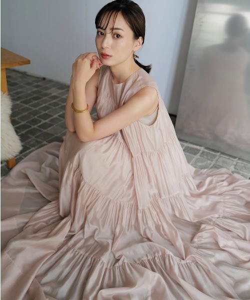 テンセルリッチオーガンティアードワンピース（ワンピース